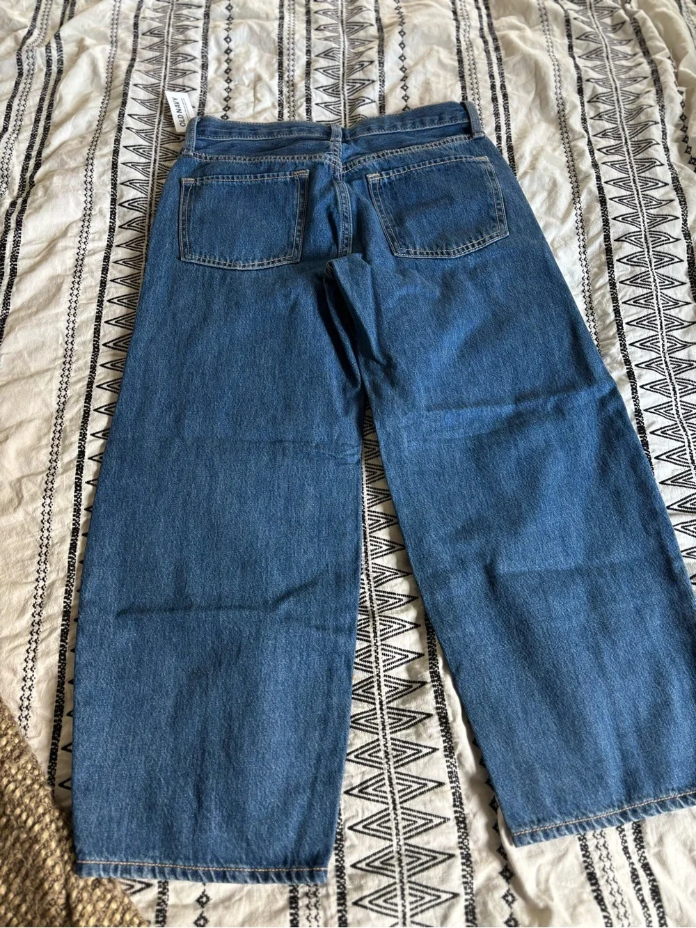 Old Navy Girls Blue Wide-Leg Jeans with Bow Prints size 12 NWT